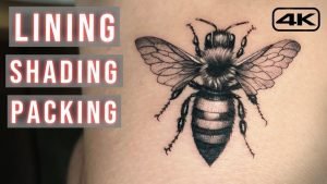 tattoo lining - shading - packing on real skin tutorial